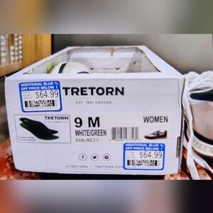 Tretorn Women's White and Green Sneakers